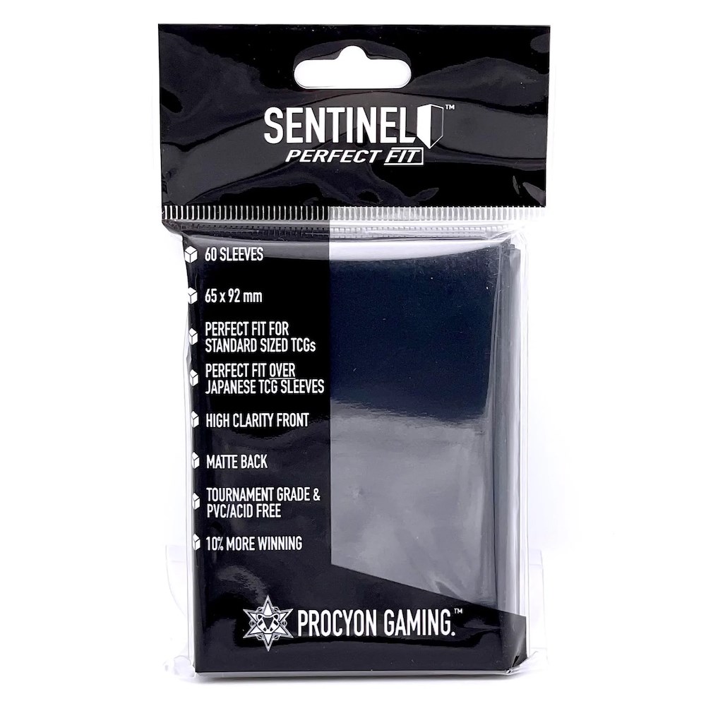 Sentinel Perfect Fit Sleeves - Black (60-Pack)