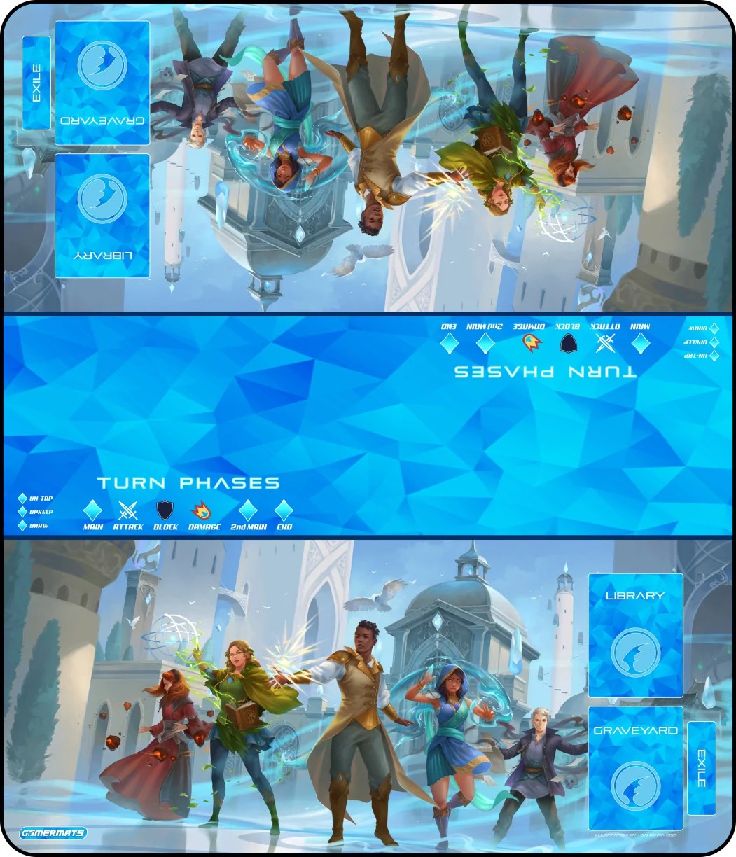 GamerMats Playmat Magic Mages 2Player XL Playmat (Magic Compatible