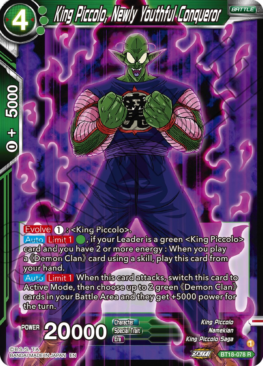 King Piccolo, Newly Youthful Conqueror Dawn of the ZLegends Dragon