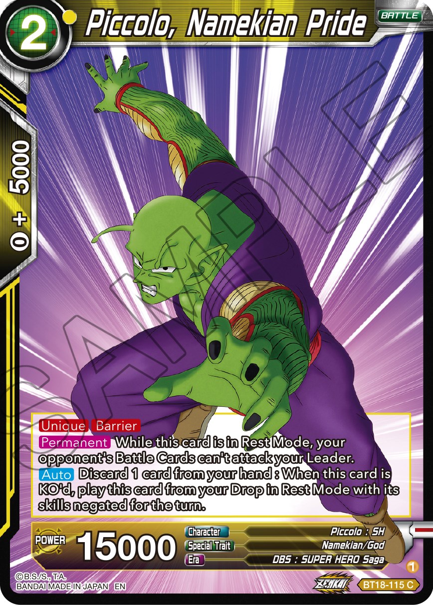 Piccolo Namekian Pride Dawn Of The Z Legends Dragon Ball Super Ccg