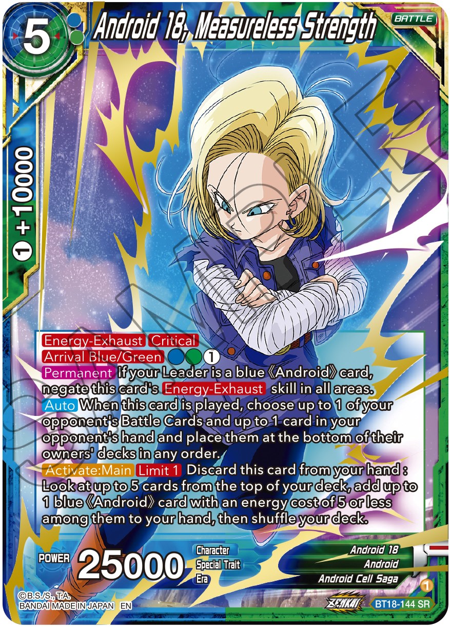 Android 18, Measureless Strength - Dawn of the Z-Legends - Dragon Ball ...