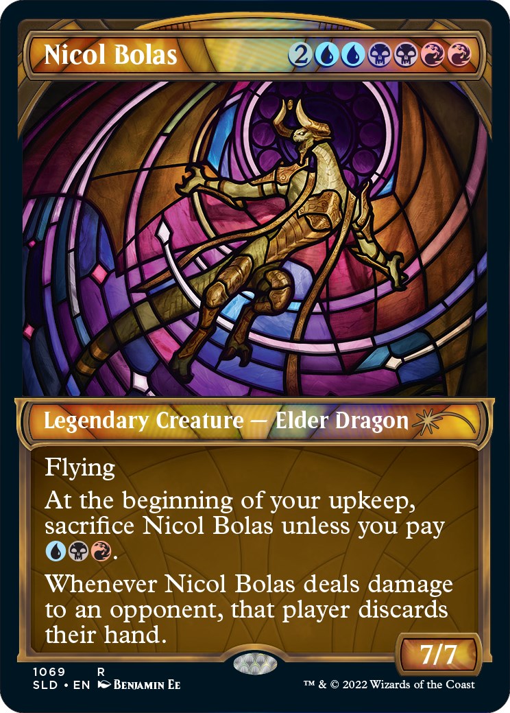 Stained Glass Planeswalkers Wall Scroll Nicol Bolas for Magic