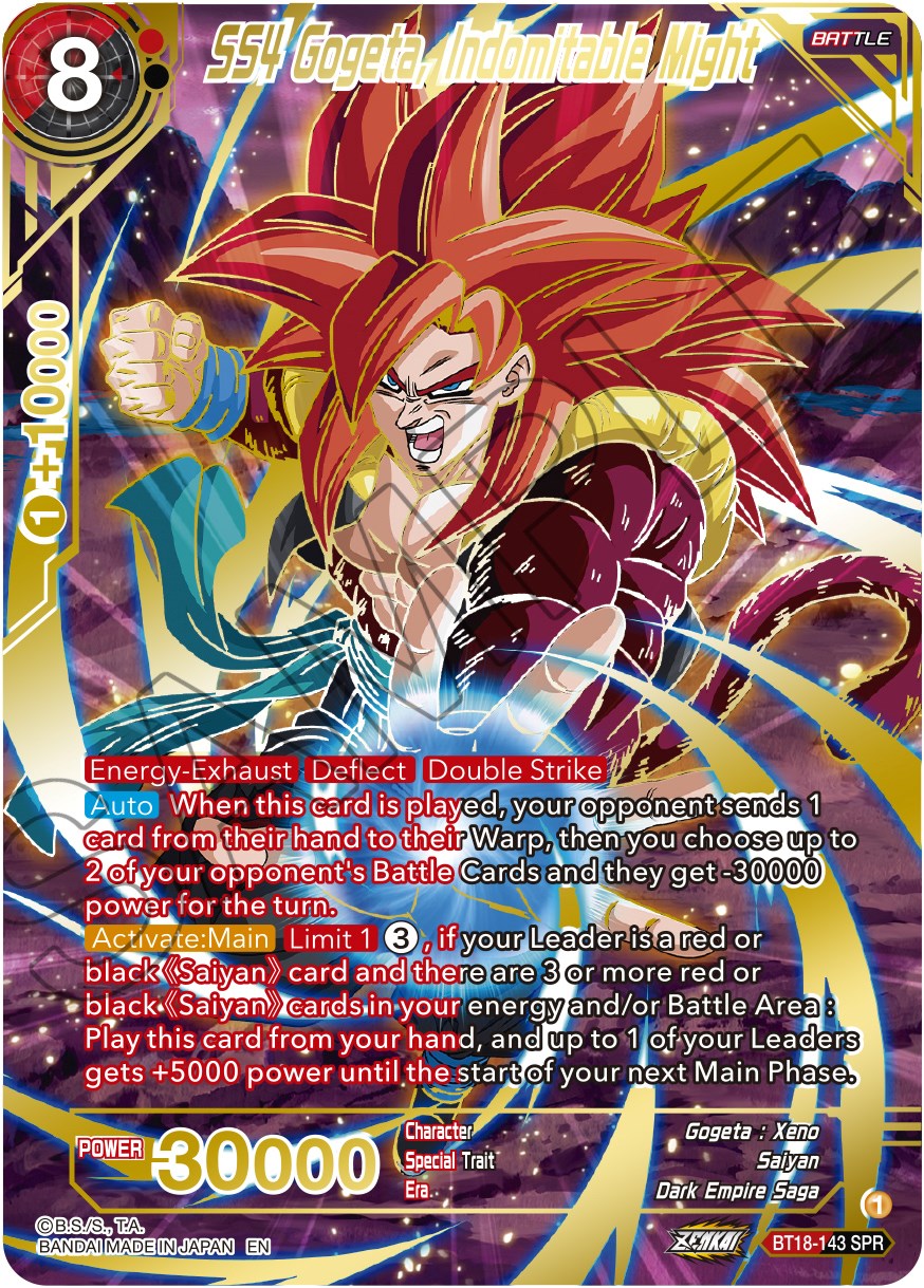 SS4 Gogeta, the Ultimate Fusion - Dawn of the Z-Legends - Dragon Ball Super  CCG