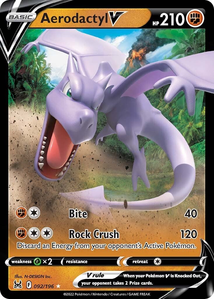 Aerodactyl V Lost Origin Pokemon Card