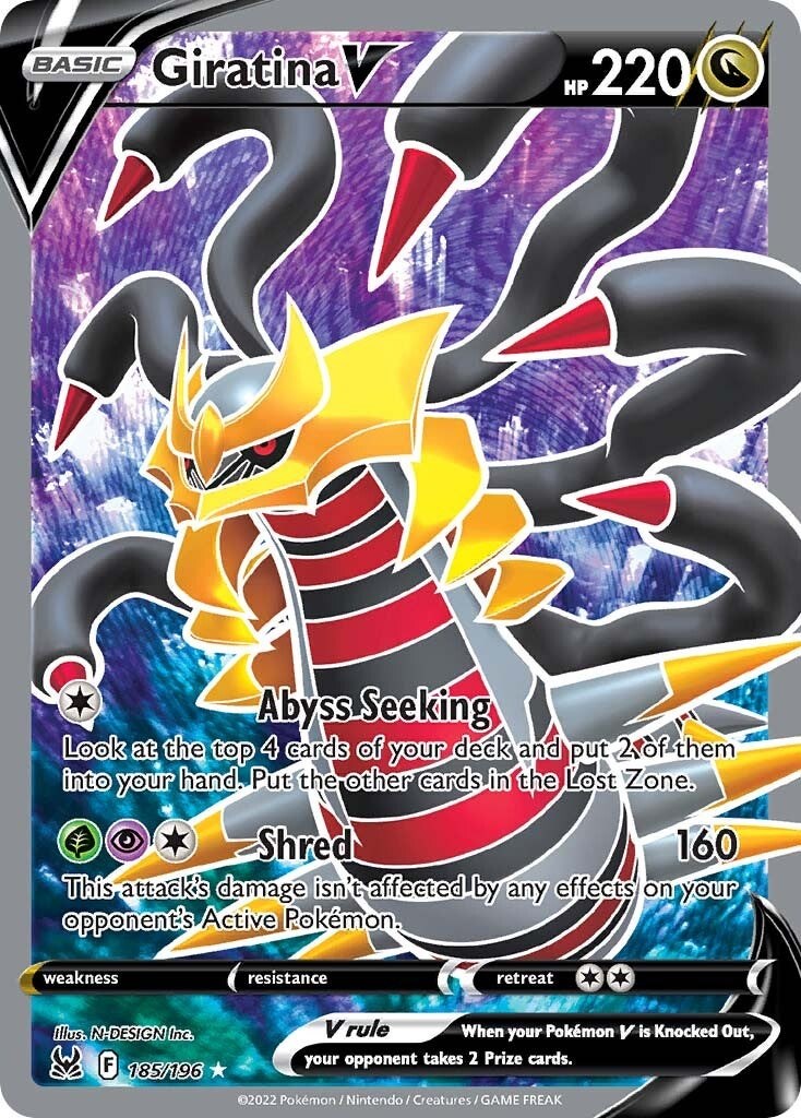 Giratina V 2022 Pokemon Sword and Shield Lost Origin #185 Full Art