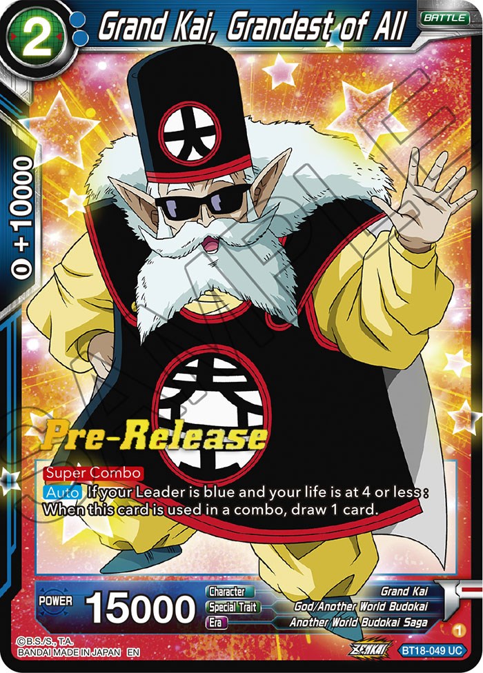 Grand Kai, Grandest of All - Dawn of the Z-Legends Pre-Release Cards ...