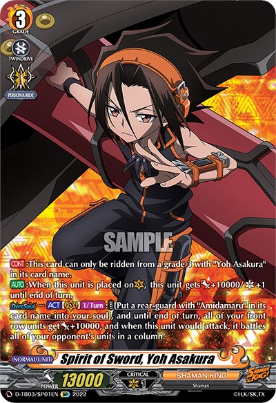 Spirit of Sword, Yoh Asakura (SP) - D-TB03: Shaman King - Cardfight