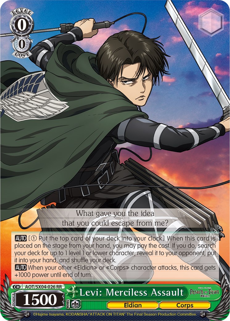 Levi: Merciless Assault - Attack On Titan: Final Season - Weiss Schwarz