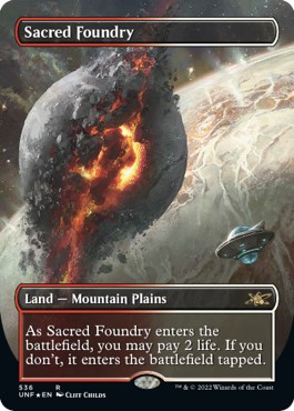 Sacred Foundry (Borderless) (Galaxy Foil) - Unfinity - Magic: The 