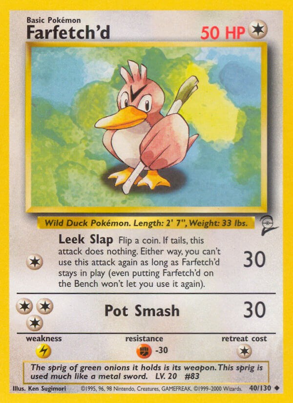 Farfetch'd - 40/130 Base Set 2 Uncommon Pokemon - NM – The PokéTrade  Emporium