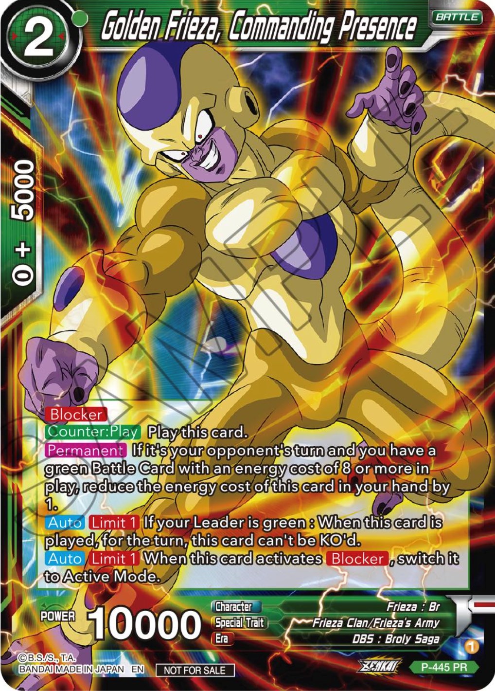 Golden Frieza, Commanding Presence (Zenkai Series Tournament Pack Vol.2 ...