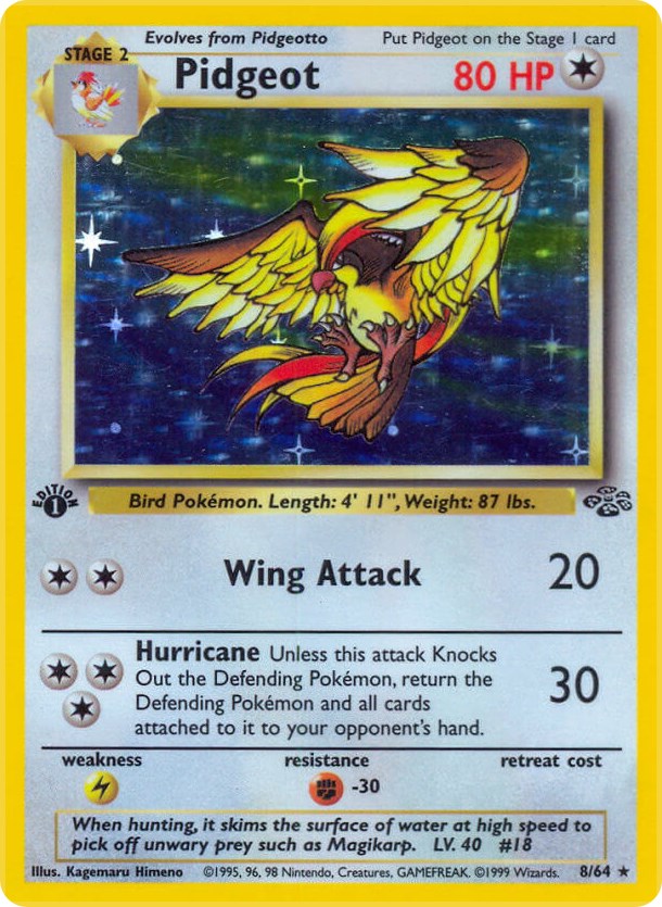 Pidgeot 018 Holo Jungle Set Pokemon Card Japanese Nintendo Rare Japan F/S　