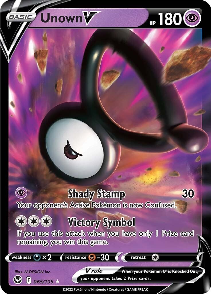 Unown V (Alternate Full Art) - SWSH12: Silver Tempest - Pokemon