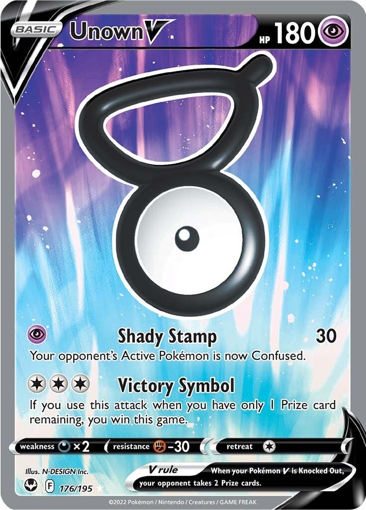 Unown V (Alternate Full Art) - SWSH12: Silver Tempest - Pokemon