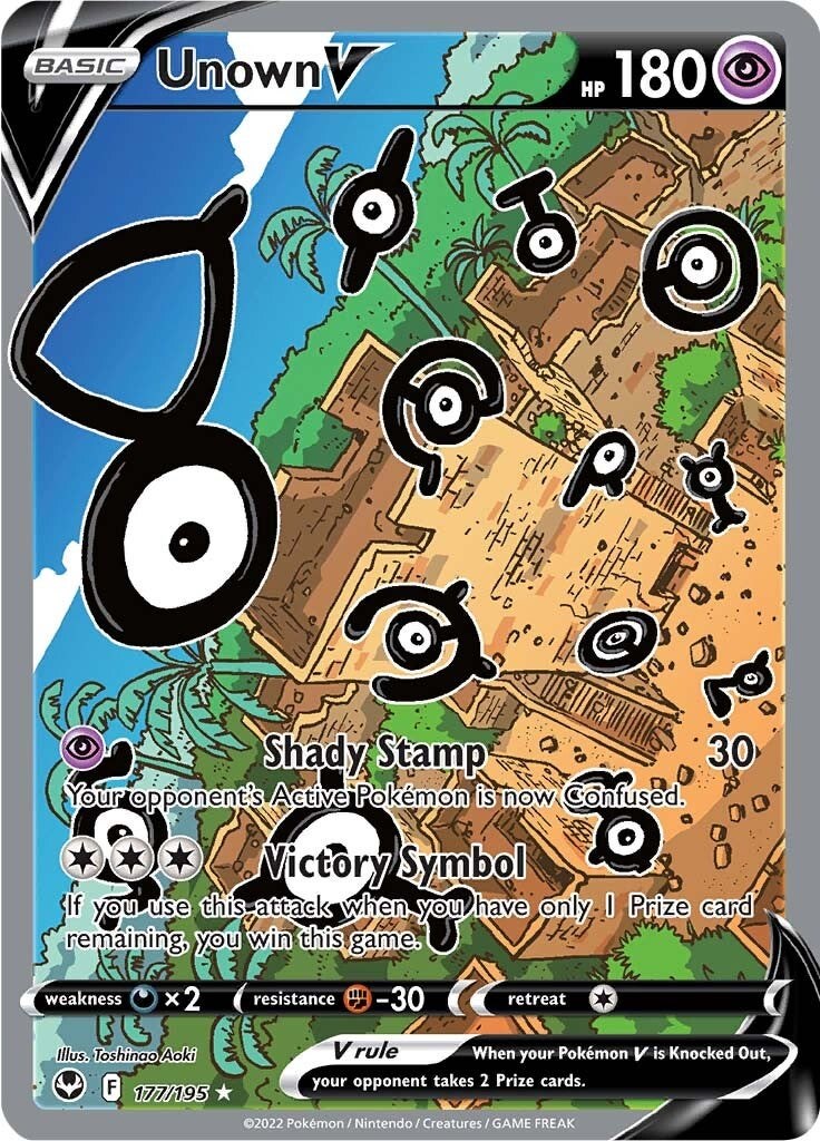 Unown V (Alternate Full Art) - SWSH12: Silver Tempest - Pokemon