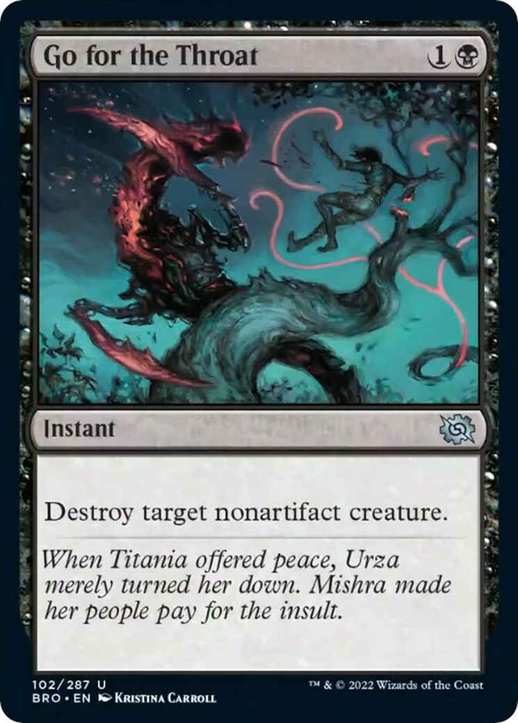 Go For The Throat The Brothers War Magic The Gathering