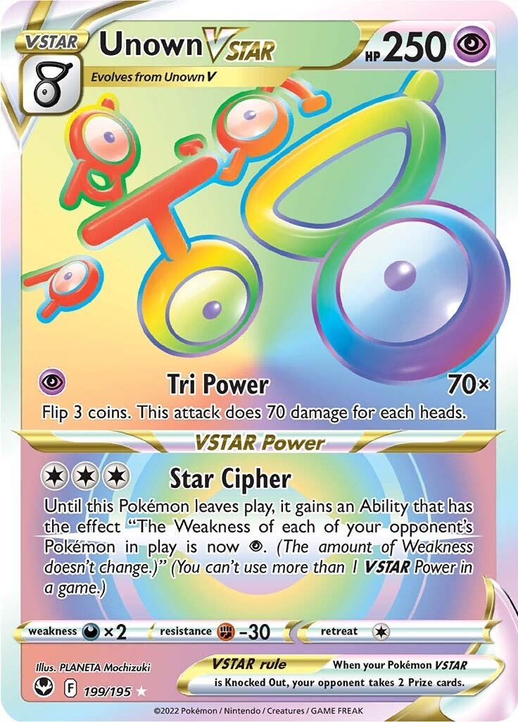 Unown V (Alternate Full Art) - SWSH12: Silver Tempest - Pokemon