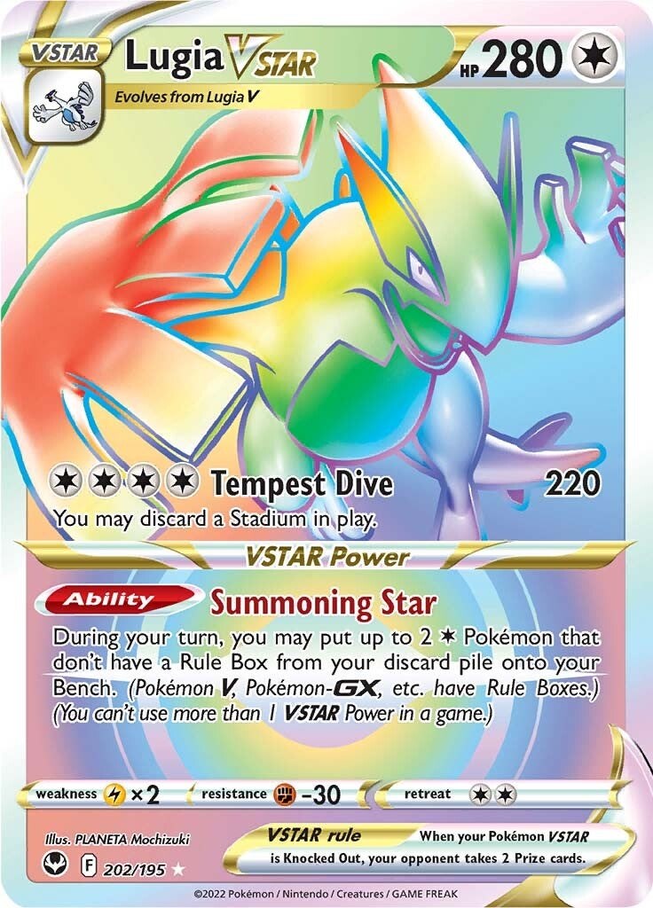 Lugia VSTAR Secret 202 SWSH12 Silver Tempest Pokemon