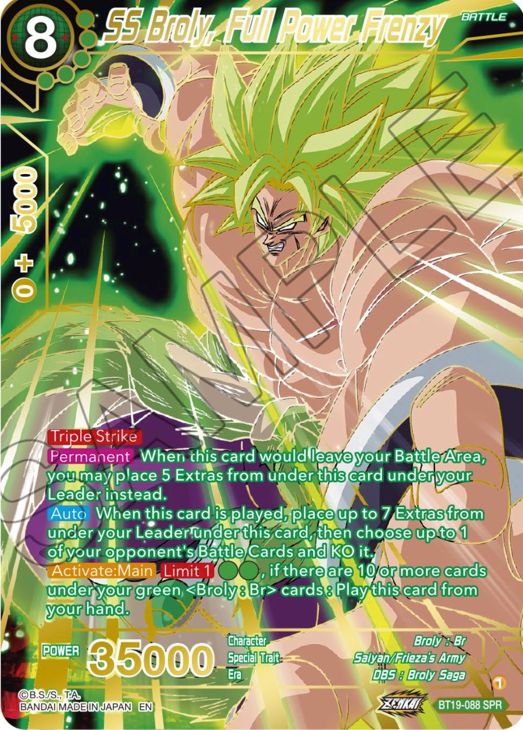 Ss Broly, Full Power Frenzy (Spr) - Fighter'S Ambition - Dragon Ball Super  Ccg