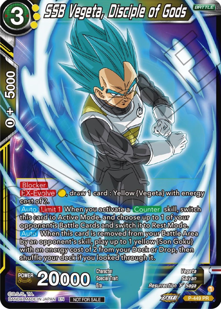 SSB Vegeta, Disciple of Gods - Tournament Promotion Cards - Dragon Ball ...