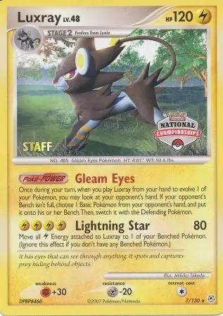 Luxray - 7/130 (National Championships) [Staff] card artwork
