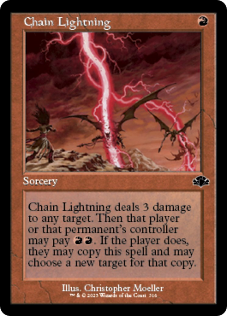 Chain Lightning (Retro Frame) - Dominaria Remastered - Magic: The Gathering