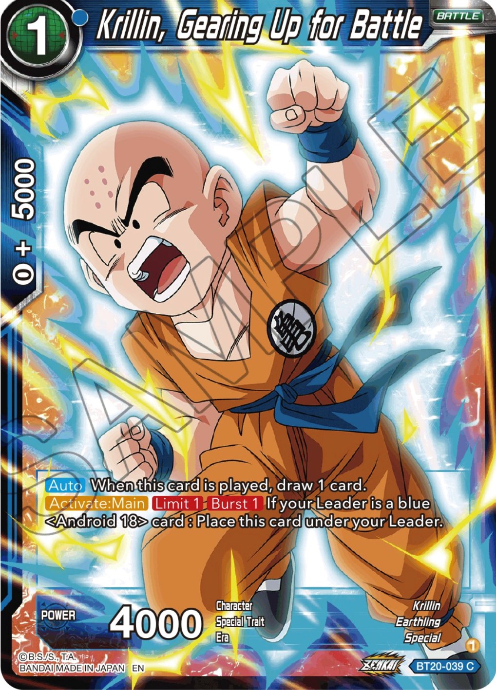 Krillin, Gearing Up for Battle - Power Absorbed - Dragon Ball Super CCG