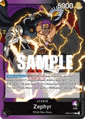 Purple/Black Zephyr VS Red/Black Garp! One Piece TCG Game Battles 