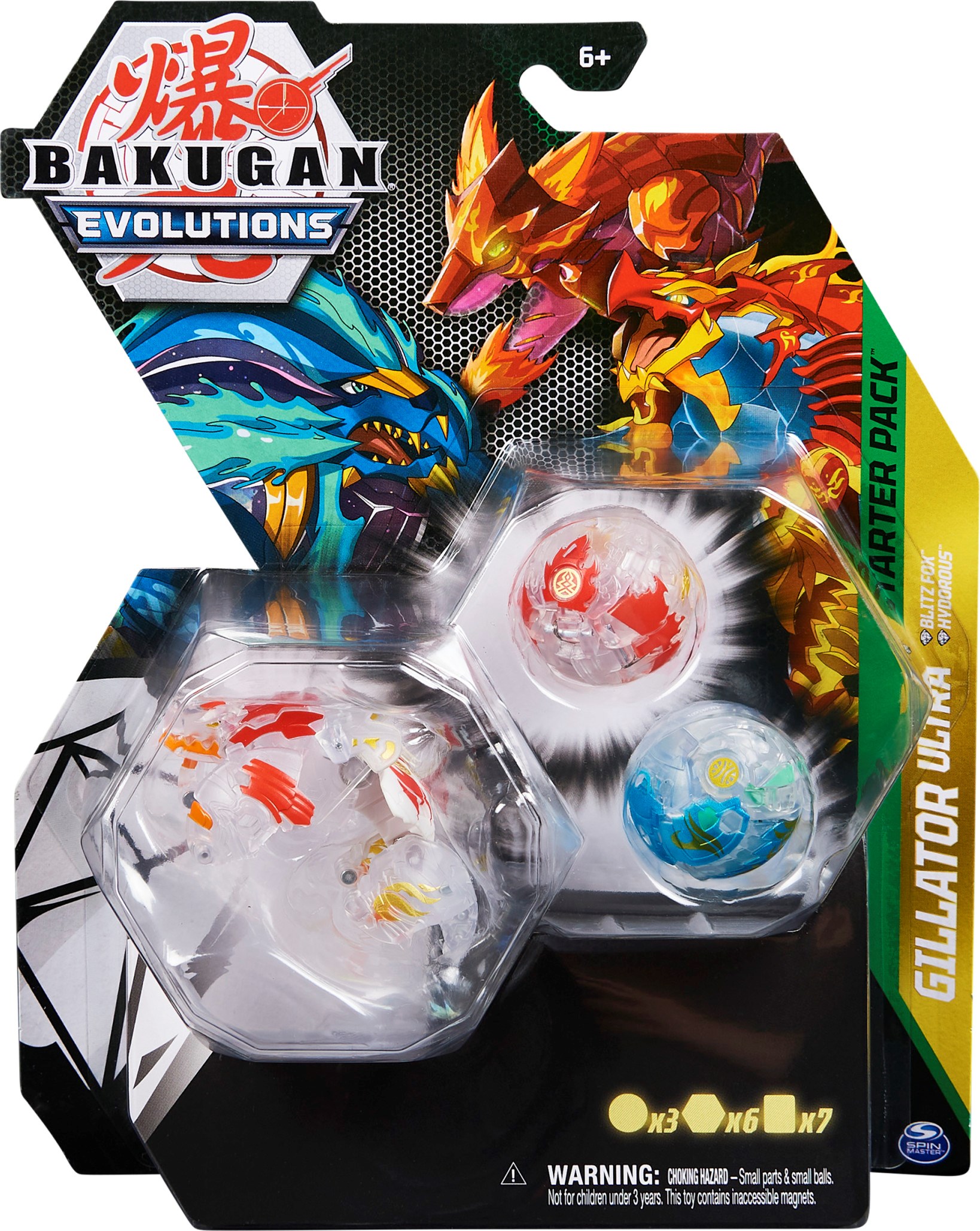 Bakugan Starter 3Pack Diamond Pyrus Gillator Ultra Evolutions Bakugan TCG