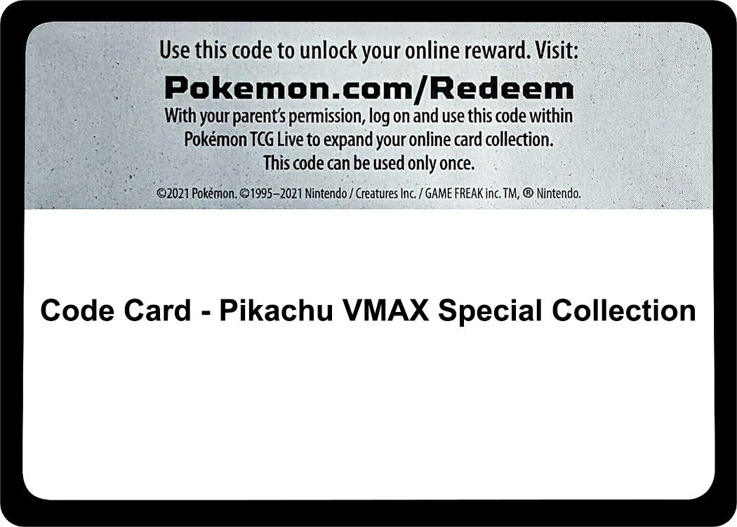 Pikachu VMAX Collection Code