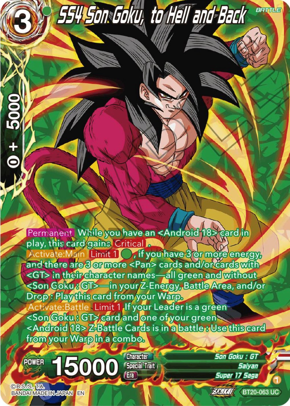 Son Goku // SS4 Son Goku, Betting It All (BT20-054) [Power Absorbed Pr