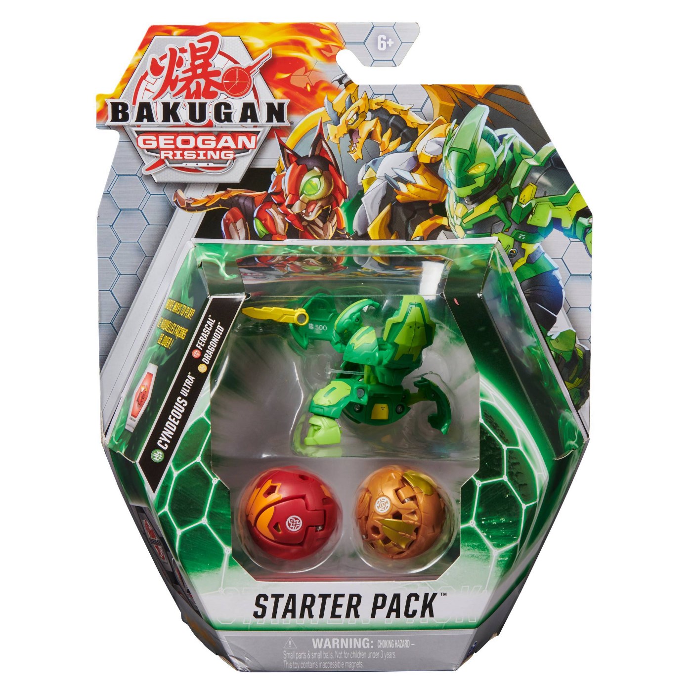 Bakugan Starter 3Pack Ventus Cyndeous Ultra Geogan Rising Bakugan TCG