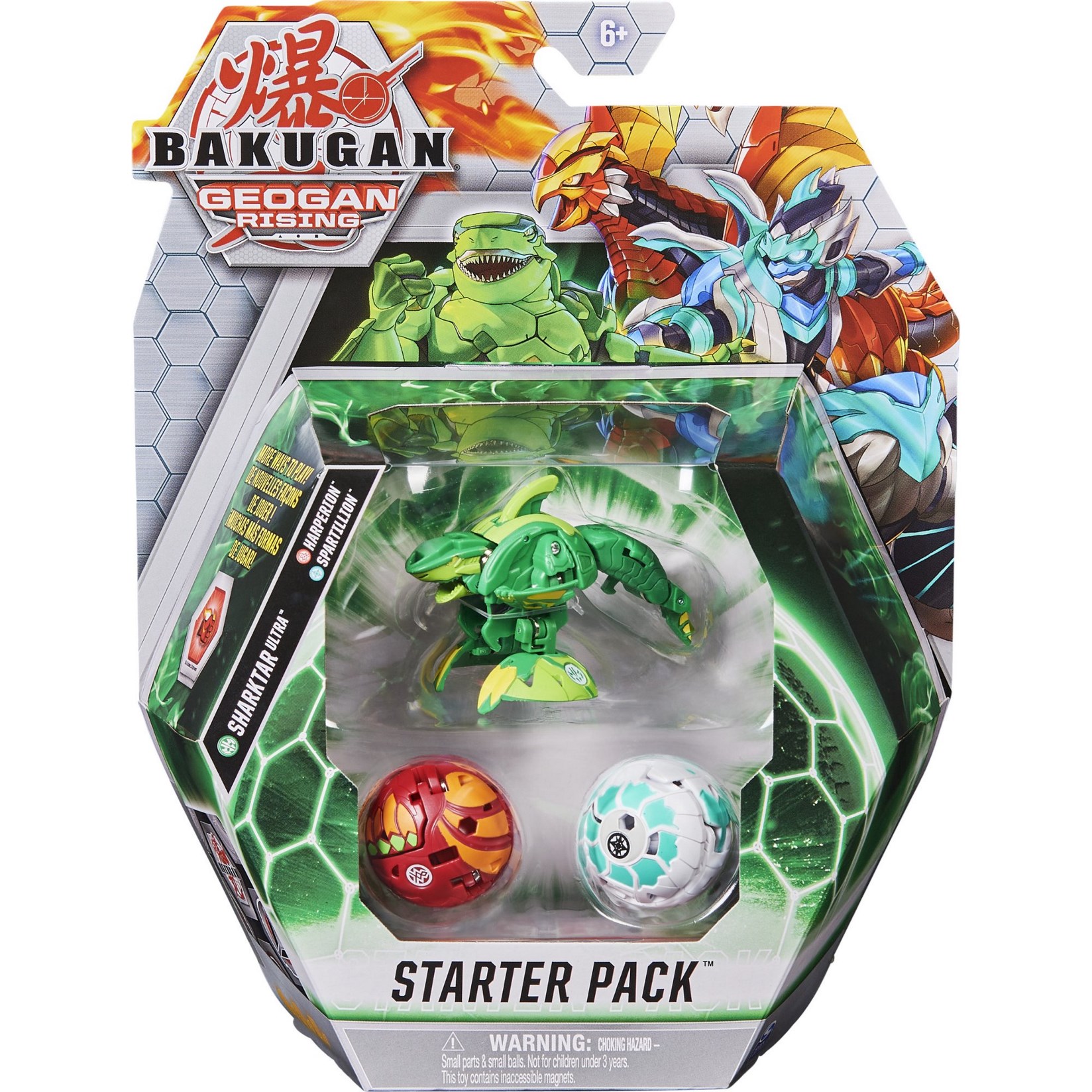 Bakugan Starter 3Pack Ventus Sharktar Ultra Geogan Rising Bakugan TCG