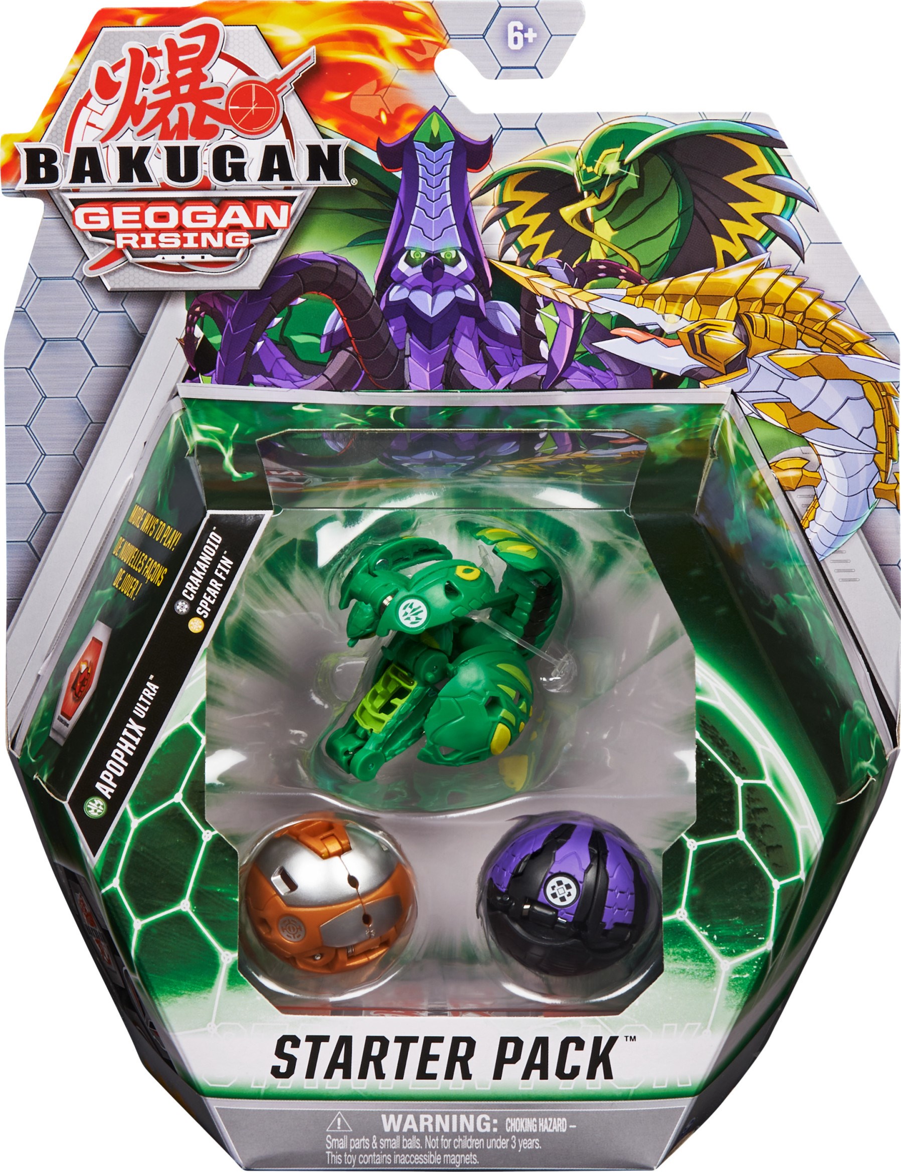 Bakugan Starter 3Pack Ventus Apophix Ultra Geogan Rising Bakugan TCG
