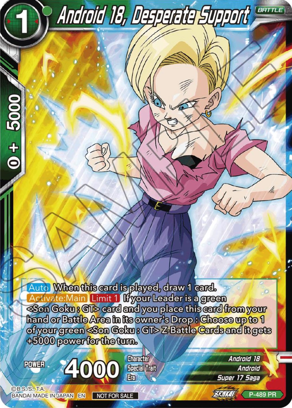 Android 18, Desperate Support (Zenkai Series Tournament Pack Vol.3)