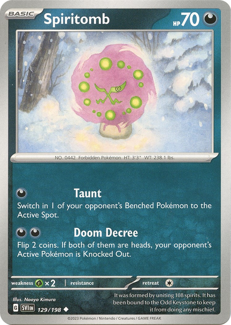 Spiritomb #129/198 Scarlet & Violet Uncommon Pokemon 2023 TCG Card