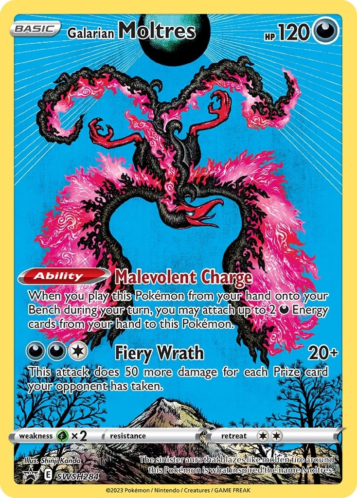 NM Pokemon Galarian Moltres Full Art SWSH284 Black Star Promo Card