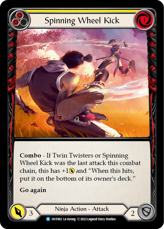 Spinning Wheel Kick (Yellow) Outsiders Flesh and Blood TCG