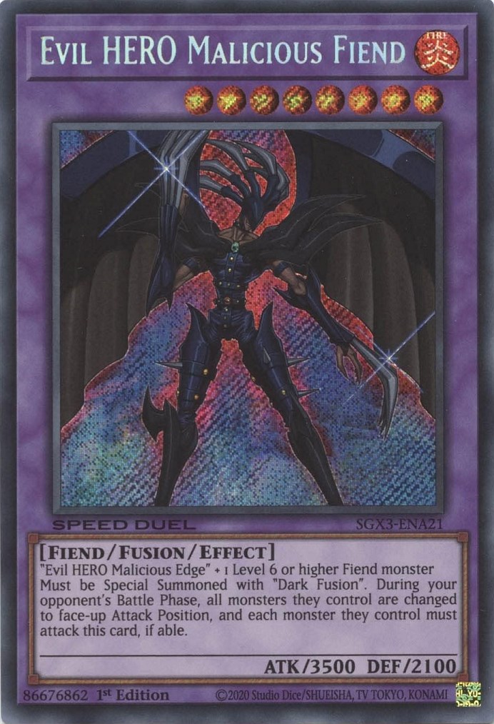 Evil HERO Malicious Fiend (Secret Rare) - Speed Duel GX: Duelists of ...