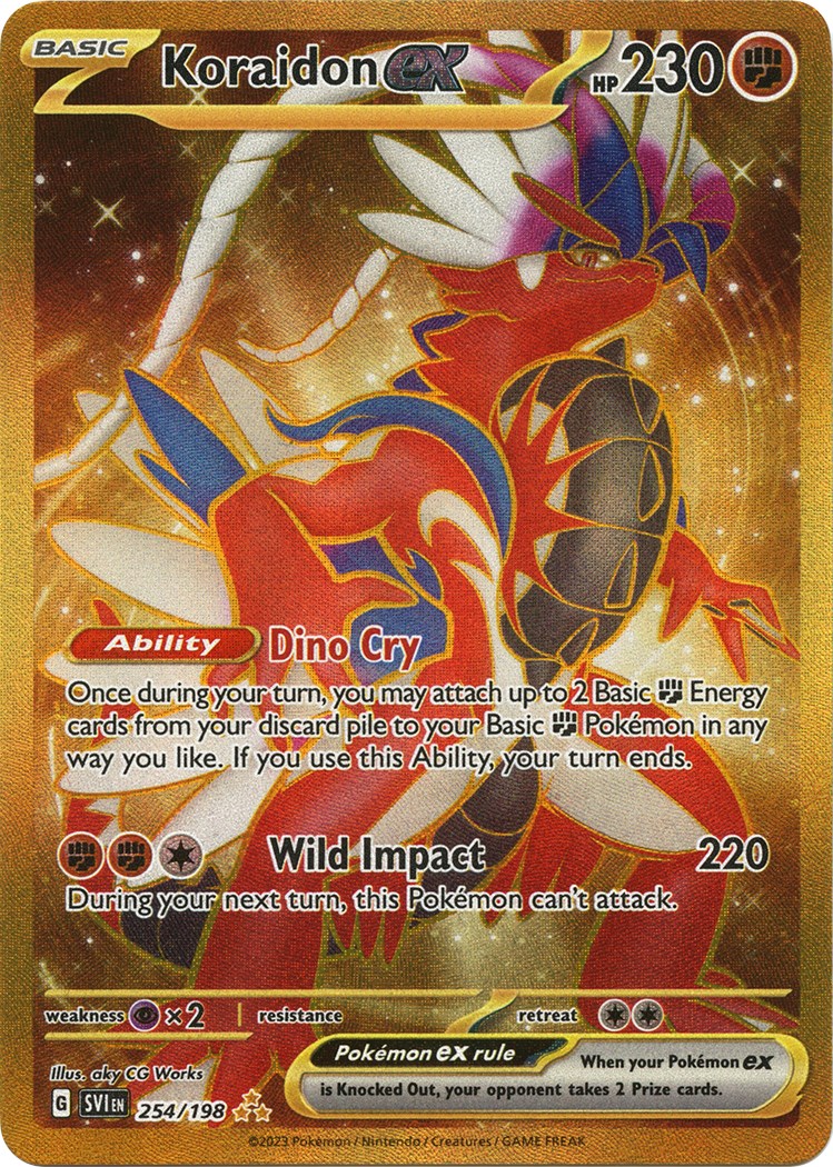 Koraidon EX GOLD 254/198 Pokemon TCG Scarlet & Violet Ultra Rare (CB)