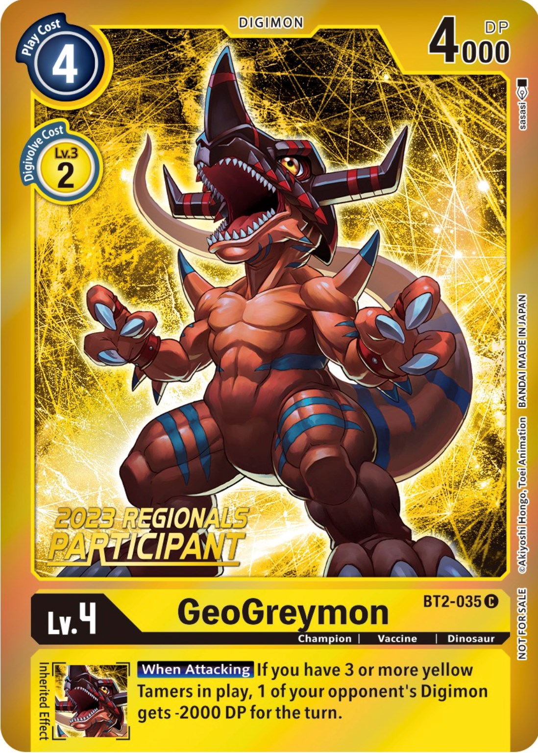 GeoGreymon (2023 Regionals Participant) Release Special Booster