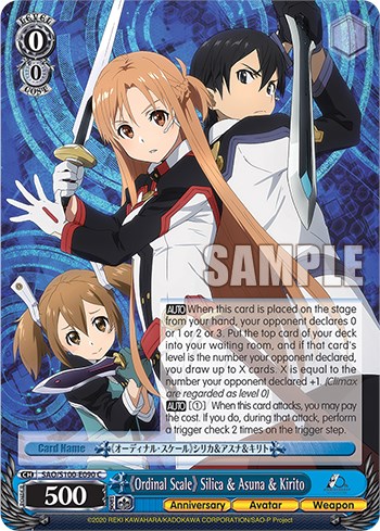 Weiss Schwarz Sword Art Online 10th SAO/S71-056 RR Aincrad Silica Kirito  Holo