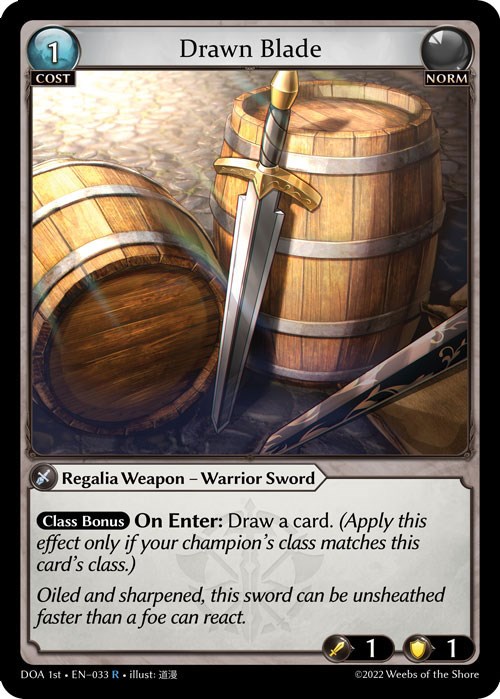 Drawn Blade Dawn of Ashes 1st Edition Grand Archive TCG