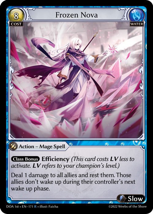 Frozen Nova Dawn of Ashes 1st Edition Grand Archive TCG