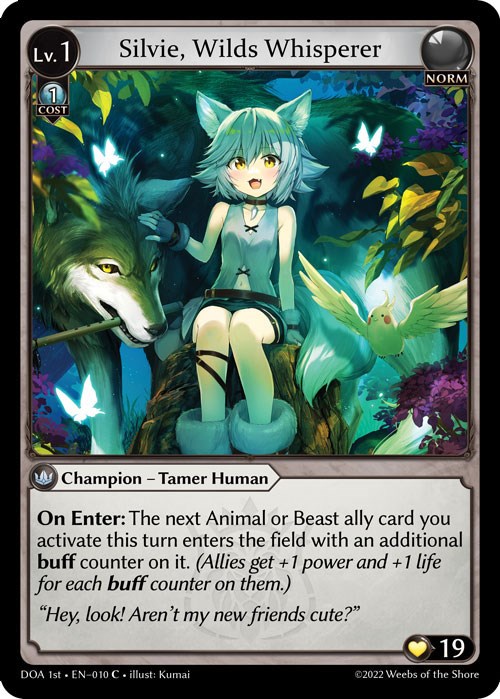 Silvie, Wilds Whisperer - Dawn of Ashes 1st Edition - Grand Archive TCG