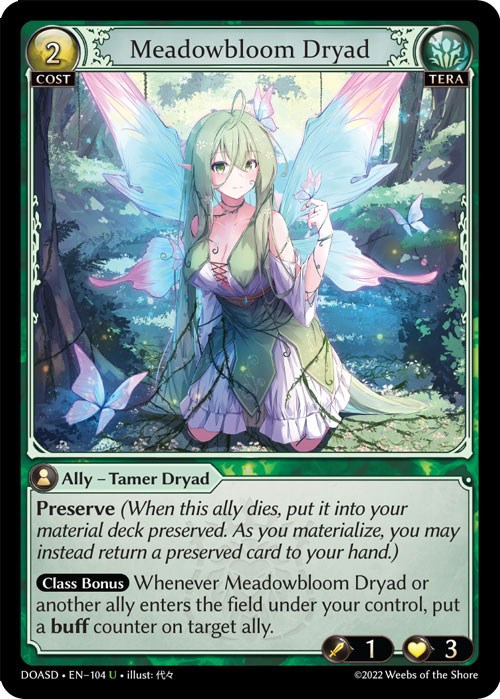 Meadowbloom Dryad Dawn of Ashes Starter Decks Grand Archive TCG