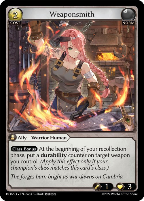 Weaponsmith - Dawn of Ashes Starter Decks - Grand Archive TCG