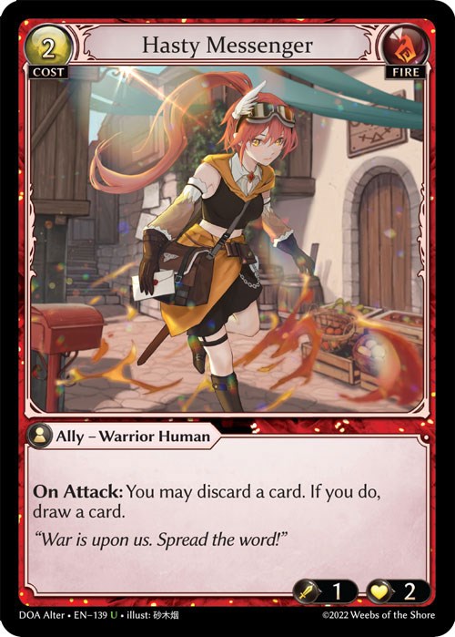 Hasty Messenger - Dawn of Ashes Alter Edition - Grand Archive TCG