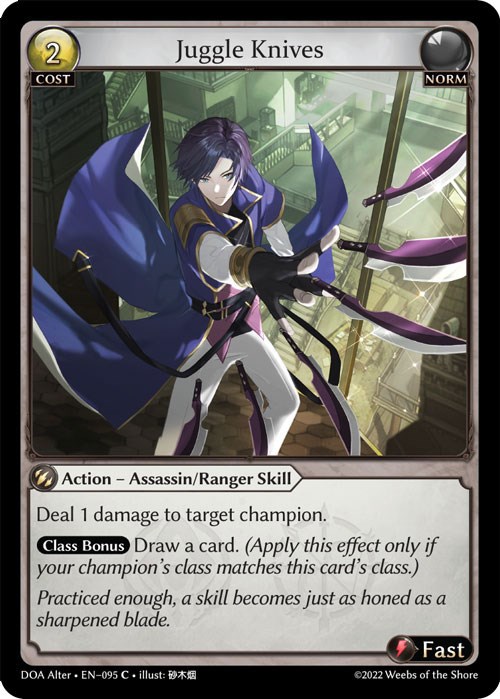 Juggle Knives Dawn of Ashes Alter Edition Grand Archive TCG