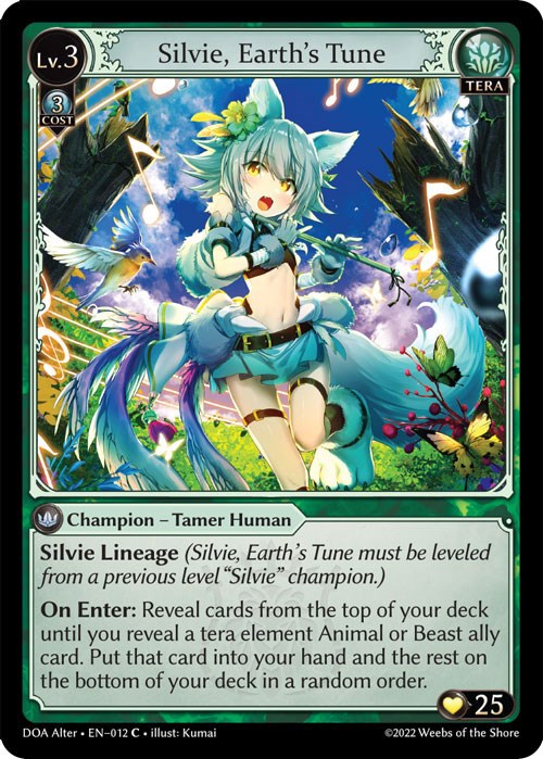 Silvie, Earth's Tune Dawn of Ashes Alter Edition Grand Archive TCG